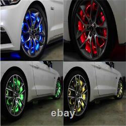 17'' Car Truck LED Wheel Ring Rim Light Kit Illuminate RGB with Blue tooth App