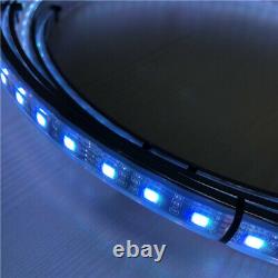 17'' Car Truck LED Wheel Ring Rim Light Kit Illuminate RGB with Blue tooth App