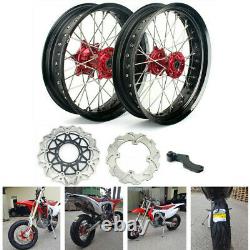 17 FOR Honda Supermoto Wheel Complete Set Rims Hubs Rotors CRF250 CRF450 R X