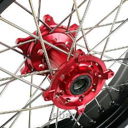 17 FOR Honda Supermoto Wheel Complete Set Rims Hubs Rotors CRF250 CRF450 R X