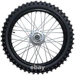 17 Front & 14 Rear Rim and Tire Set with 4-Bolt 190mm Brake Rotors Disc Brake