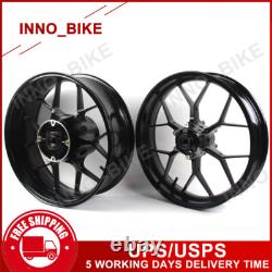 17 Gloss Black Front Rear Wheels Rims Brake Rotors For Honda CBR600RR 2007-2017