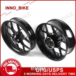 17 Gloss Black Front Rear Wheels Rims Brake Rotors For Honda CBR600RR 2007-2017