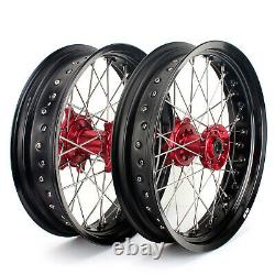 17 Supermoto Wheel Set + Brake Rotors + Rear Sprocket CRF 250 450 R X CR125/250