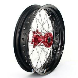 17'' Supermoto Wheels Set for Honda CRF250R CRF450R CRF450X CRF250X CR 125 RED