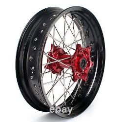 17'' Supermoto Wheels Set for Honda CRF250R CRF450R CRF450X CRF250X CR 125 RED