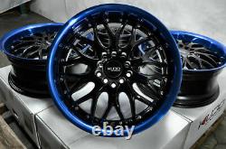 17x7.5 Wheels Rims Black Blue 5x114.3 5x100 Fit Kia Sorento Optima Forte Civic