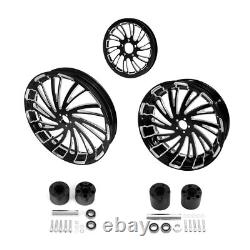 18'' Front & Rear Wheel Rim Dual Hub Belt Pulley Fit For Harley Touring 2009-23