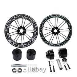 18 Front & Rear Wheel Rim & Single Hub Fit For Harley Touring Road Glide 08-Up