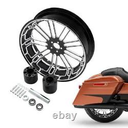 18 Front & Rear Wheel Rim & Single Hub Fit For Harley Touring Road Glide 08-Up