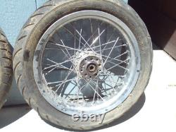 18 X 3.5 Spoke Chrome Wheels Harley Touring Softail 86-99 Vintage Front Rear