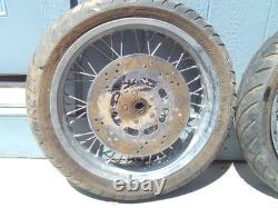 18 X 3.5 Spoke Chrome Wheels Harley Touring Softail 86-99 Vintage Front Rear