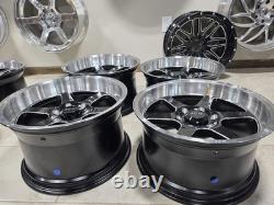 18x9.5 Front 18x10.5 Rear Scw Wheels 6x139.7 Gm Trucks 78.1 BORE Drag Pack