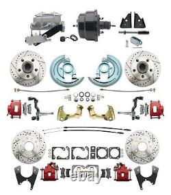 1964-72 A-Body All Wheel Performance Disc Brake Conversion Kit with Red Calipers