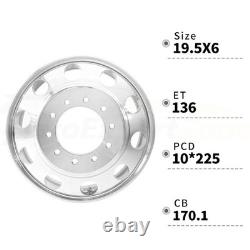 19.5 x 6 Wheel Rim for Dodge Ram 4500/ 5500 10 Lug Polished 763297 Front/Rear