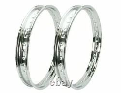 19 Front And Rear Steel Wheel Rim Pair For 40 Spokes Fits for Royal Enfield