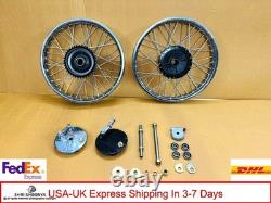 19 Half Width Hub Front& Rear Complete Wheel Rim Set Assey For Royal Enfield