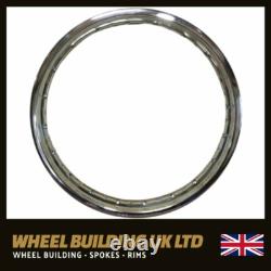 19x1.85 wm2 40 hole chrome motorcycle rim wheel front rear