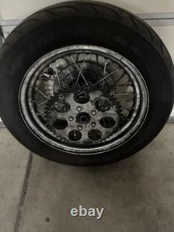 1Harley Davidson Shovelhead 16x3 Dual Flange Wheel And Tire