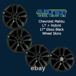 2016-2018 Chevrolet Malibu LT / Hybrid 17 Gloss Black Wheel Skins 7571-GB SET/4