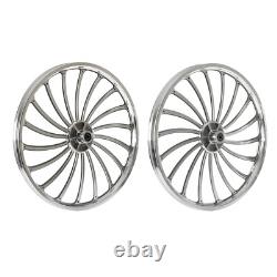 20 Bicycle Wheel Rims Set 18 spokes Rear & Front Silver Wheelset Single Speed