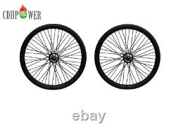 20 Bike Rims Set (Front & Rear) Double Wall Alum Alloy 12G 48 Spokes Wheel Set