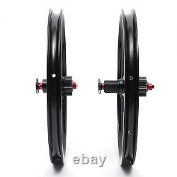 20 Fixed Gear Wheels Rims Set Front Rear Bike Bicycle Wheel 3-Spoke Black/White