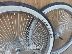 20 Lowrider Bicycle Dayton Chrome Wheels & White Walls 140 Spoke Front & Rear