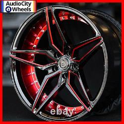 20 MARQUEE M3259 WHEELS BLACK RED RIMS 5x120 FIT CHEVY CAMARO SS