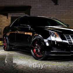 20 Mq 3259 Wheels Black With Red Inner Fit Cadillac Cts Staggered Rims