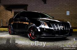 20 Mq 3259 Wheels Black With Red Inner Fit Cadillac Cts Staggered Rims