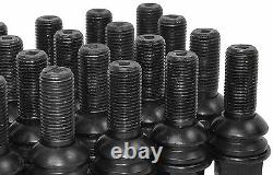 20 Porsche Cayenne OEM 14x1.5 R14 Ball Seat Lug Bolts Black 37 MM Shank Length