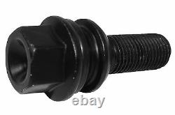 20 Porsche Cayenne OEM 14x1.5 R14 Ball Seat Lug Bolts Black 37 MM Shank Length