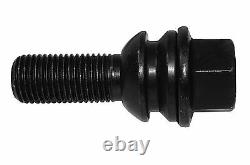 20 Porsche Cayenne OEM 14x1.5 R14 Ball Seat Lug Bolts Black 37 MM Shank Length