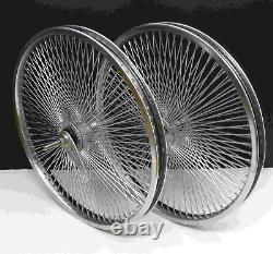 20 Rear & Front Beach Cruiser Lowrider 140 spokes wheels Coaster brake Chrome