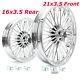 21 16 Front Rear Fat Spoke Tubeless Wheel Rims for Softail Dyna Touring 84-07
