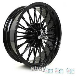 21/18 Front Rear Cast Wheels Set Single Disc Fat Spokes Touring Softail FLSTF