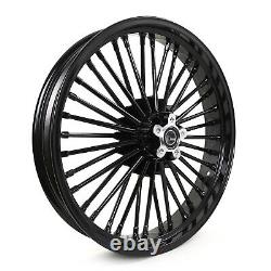 21/18 Front Rear Cast Wheels Set Single Disc Fat Spokes Touring Softail FLSTF