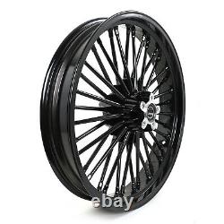 21/18 Front Rear Cast Wheels Set Single Disc Fat Spokes Touring Softail FLSTF