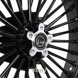 21/18 Front Rear Cast Wheels Set Single Disc Fat Spokes Touring Softail FLSTF