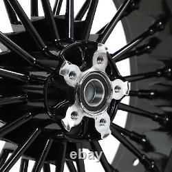 21/18 Front Rear Cast Wheels Set Single Disc Fat Spokes Touring Softail FLSTF