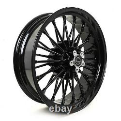 21/18 Front Rear Cast Wheels Set Single Disc Fat Spokes Touring Softail FLSTF