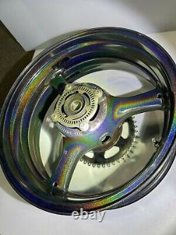 21-22 Kawasaki NINJA ZX10R FRONT REAR WHEELS RIMS CUSTOM Holographic Rainbow OEM