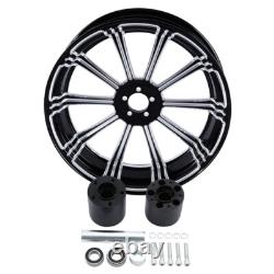21 Front & 18 Rear Wheel Rims Dual Disc Hub Belt Pulley Fit For Touring 97-08