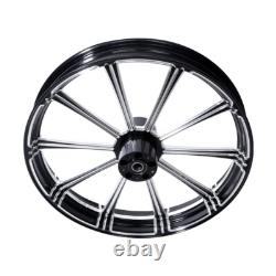 21 Front & 18 Rear Wheel Rims Dual Disc Hub Belt Pulley Fit For Touring 97-08
