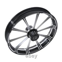 21 Front & 18 Rear Wheel Rims Dual Disc Hub Belt Pulley Fit For Touring 97-08