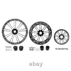 23'' Front 18'' Rear Wheel Rim Dual Hub & Pulley Fit For Harley Touring 08-22 21