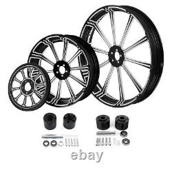 23'' Front 18'' Rear Wheel Rim Dual Hub Pulley Fit For Harley Touring 08-22 CNC