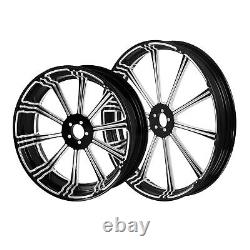 23'' Front 18'' Rear Wheel Rim Dual Hub Pulley Fit For Harley Touring 08-22 CNC