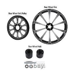 23'' Front 18'' Rear Wheel Rim Dual Hub Pulley Fit For Harley Touring 08-22 CNC